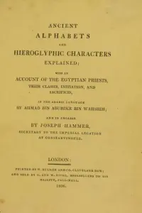 Portada de la novela Ancient alphabets and hieroglyphic characters explained en العربية