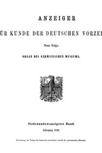 Portada de la novela Anzeiger für Kunde der deutschen Vorzeit, 27. Band, 1880 en Deutsch