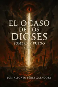 Portada de la novela El ocaso de los dioses. Tomo I: Sombra y fuego. en Español