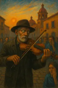 Portada de la novela El último acorde del violinista ciego en Español