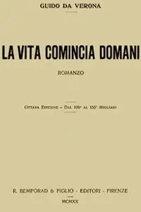 Portada de la novela La vita comincia domani en Italiano