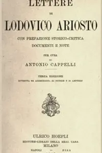 Portada de la novela Lettere di Lodovico Ariosto en Italiano