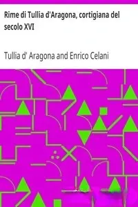Portada de la novela Rime di Tullia d'Aragona, cortigiana del secolo XVI en Italiano